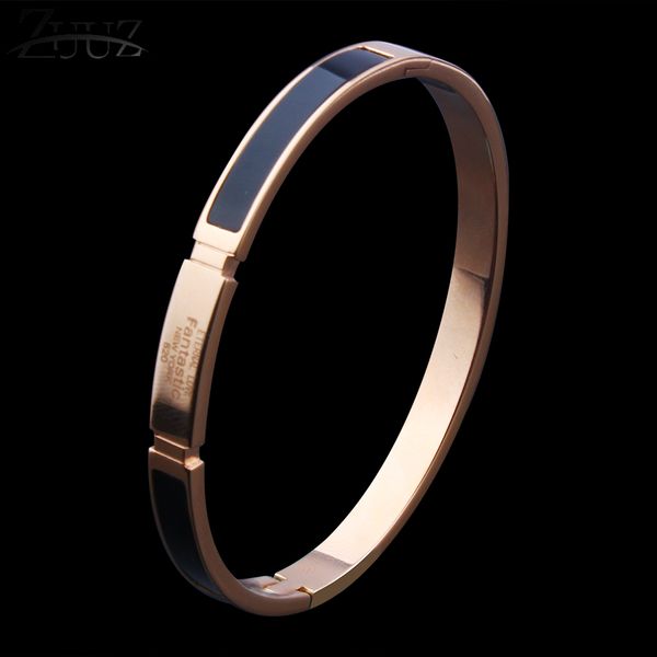

zuuz stainless steel jewelry rose gold fashion arm minimalist black love metal bangle bracelet cuff bracelets bangles for women