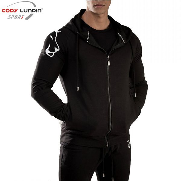 

2018 men casual hoodies fitness brand clothing camisetas tracksuits lion men bodybuilding sweatshirt muscle hooded jackets, Black