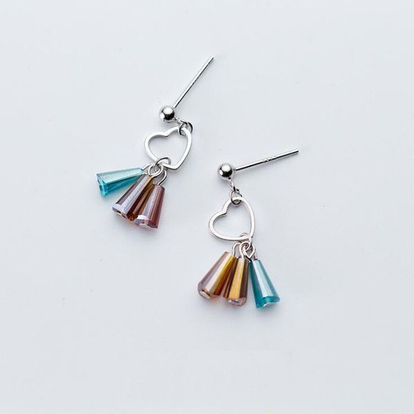 

drop earrings 100% 925 sterling silver drop earrings silver jewelry with crystal, Golden;silver