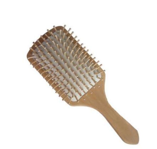 

1pcs 2 colors hair care wooden spa massage comb wooden paddle pointed handle teeth hair brush antistatic cushion comb, Silver