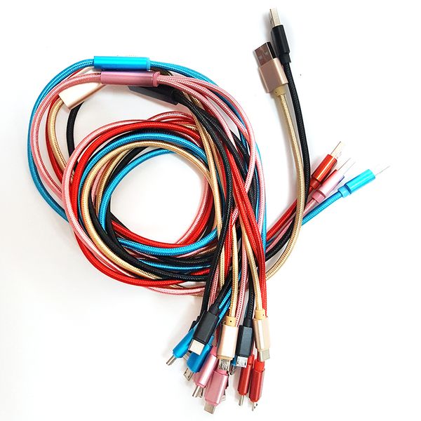 

3 in 1 type c micro u b cable 1 2m nylon u b data charging cable for am ung 9 8 phone 7 8 x