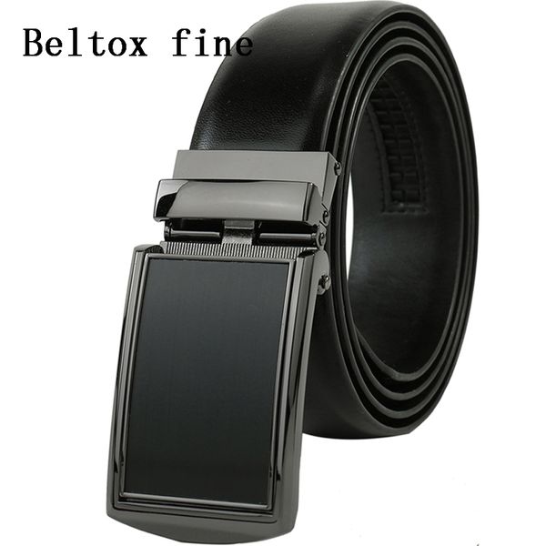 

full grain leather ratchet belts fashion cowhide men belt designer luxury automatic buckle belts for men ceinture, Black;brown