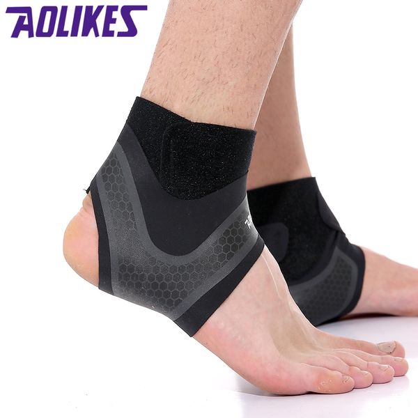 

aolikes sport ankle brace protector compression ankle support pad protection elastic brace guard support football basketball, Blue;black
