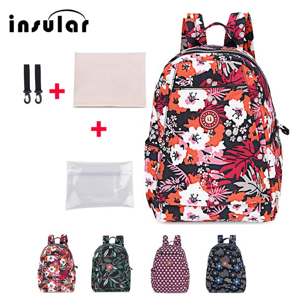 

insular fashion baby diaper bag waterproof printed zipper wide shoulder straps maternity backpack baby mommy travel nursing bag