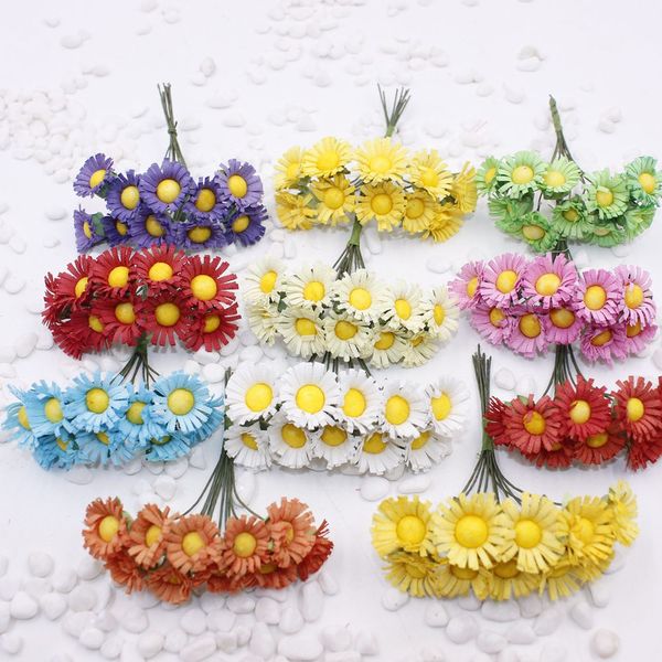 

120pcs/lot artificial flowers fake flowers simulation small daisy flower sunflowers sunflower garland diy materials whol