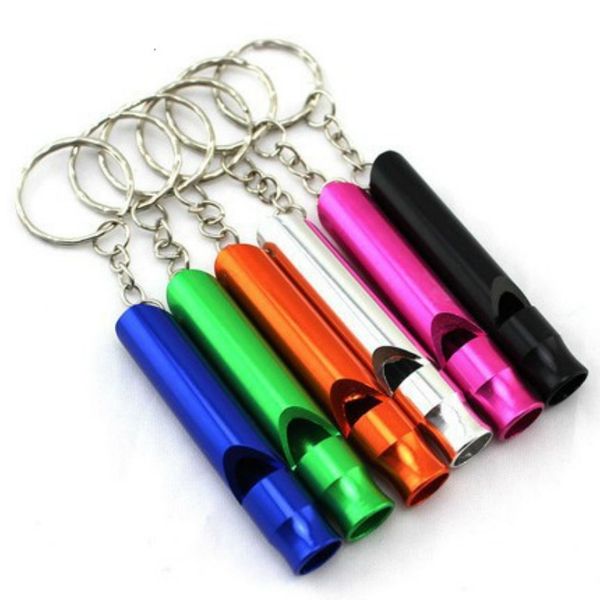 

aluminum emergency whistle/survival whistle with keychain-random color