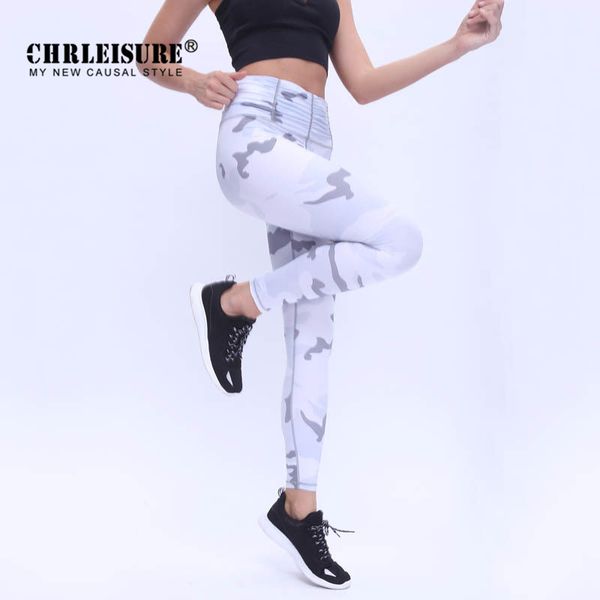 

chrleisure leggings high waist push up camo printed leggings women 2018 new polyester legging comfortable workout girl legging, Black