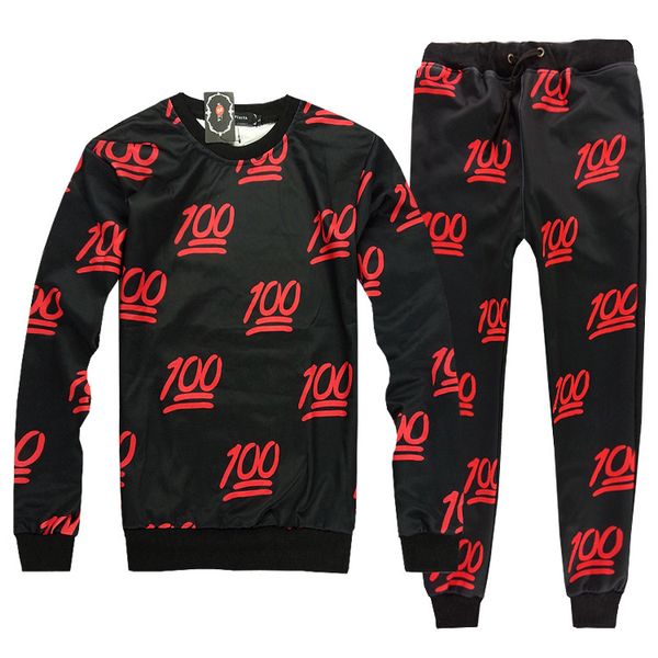 

3d printed autumn fashion men tracksuit set hoodies outwear workout joggers black designer tracksuits size s-xl, Gray