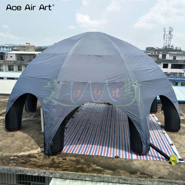 Tenda espositiva per copertura auto per garage, tenda gonfiabile per eventi, tenda gonfiabile gigante grigia a cupola a forma di ragno in vendita