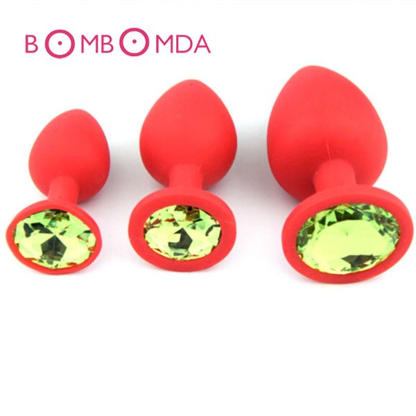 1 pc Silicone Plug Anal Butt Plug Unisex Banhado Jóias Rolha Sexo Anal Trainer Adulto Brinquedos Para Mulheres Homens Casais Jogos Adultos S924