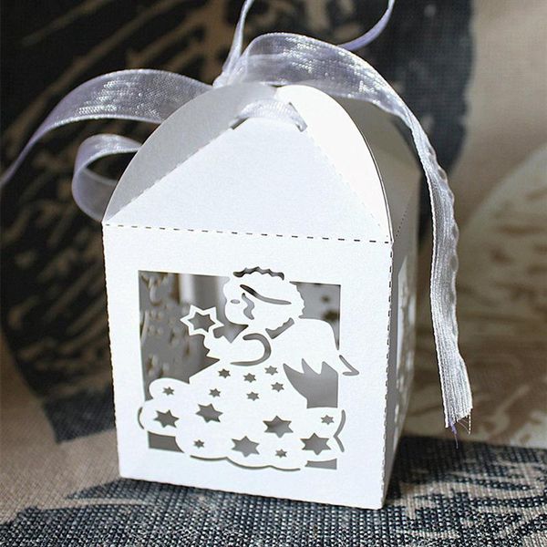 

лазерная резка полые ангел звезда baby shower дети день рождения коробка подарка перл бумаги конфеты партия событие fovors