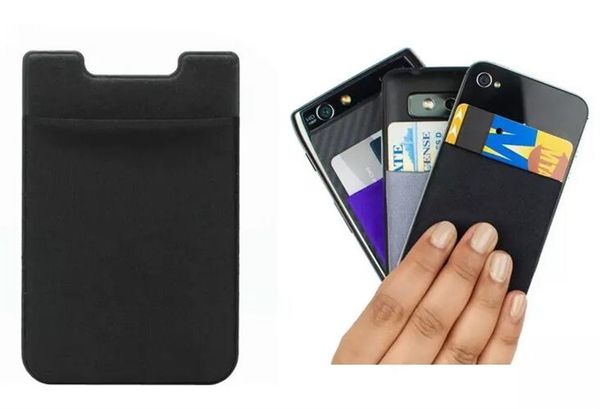 

universal soft sock wallet credit card cash pocket sticker lycra adhesive holder money pouch mobile phone 3m gadget iphone samsung