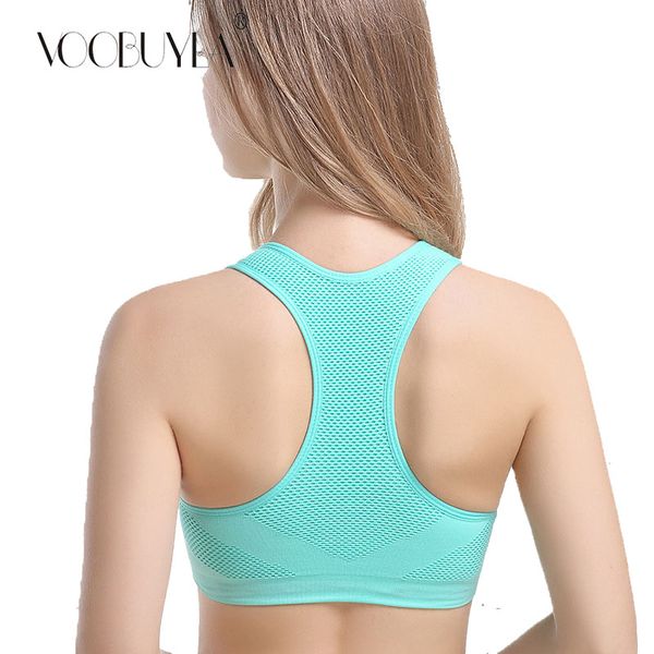 

voobuyla professional athletic shockproof running sports bra gym fitness yoga women seamless padded vest tanks  l xl xxl, White;black