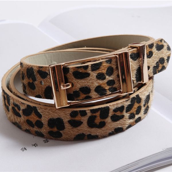 

winfox fashion female pu leather leopard print belt women pin gold buckle waist jean belts cinto feminino couro, Black;brown
