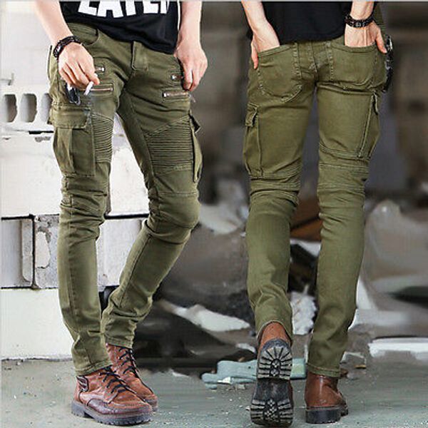 Fashion New Mens Denim Trousers Chinos Stretch Skinny Slim Fit Jeans All Waist Sizes