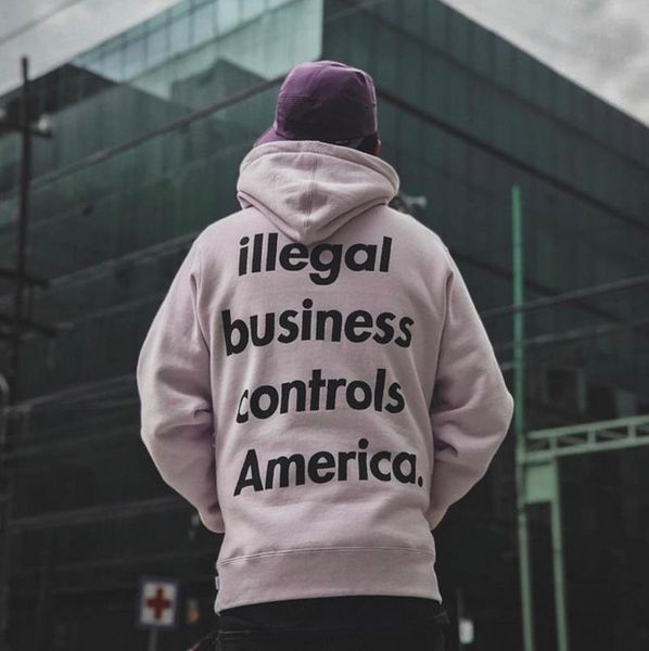 

mens illegal business hooded pullover man winter street clothing black khaki letters print hoodies ing
