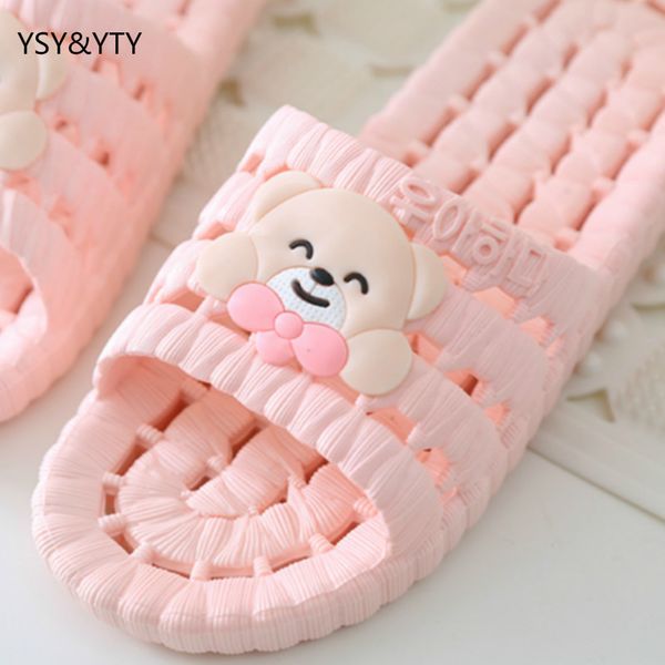 

2017 bathroom slippers female summer home home indoor anti-slip leaky bath plastic couple cool slippers male autumn summer, Black