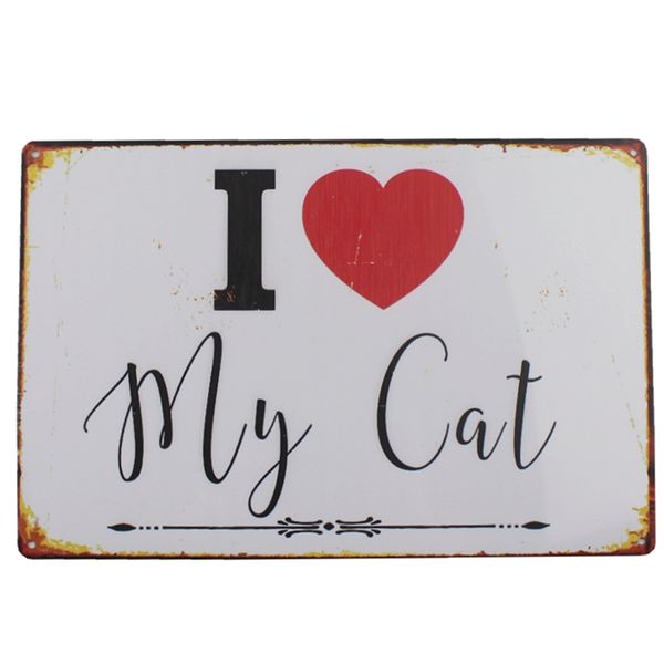 

cat tin metal signs vintage plates for wall bar home art craft decor cuadros iron poster 30x20cm du-1001