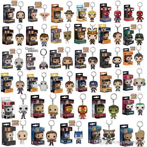 

funko pocket pop keychain baby groot, batman, deadpool vinyl figure keyring hot