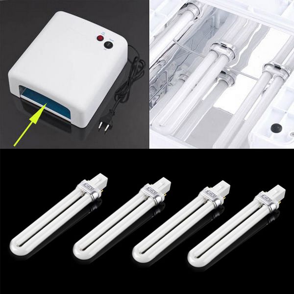 

4pcs/lot 9w nail uv gel machine lamp light bulb tube for nail dryer professional electronic dryer uv lamp tube replacement