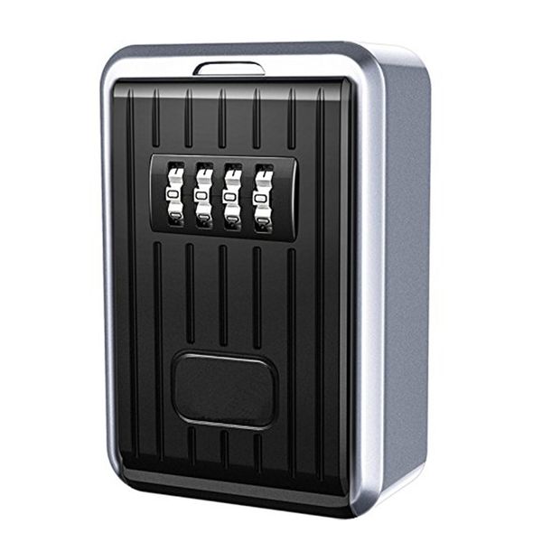 

fggs lock box 4 digit combination waterproof box aluminum alloy weather resistant key hider with resettable code key storage w, Red;blue