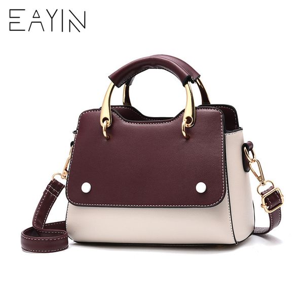 

eayin fashion handbags for women pu patchwork messenger bags soft female totes handle bags women