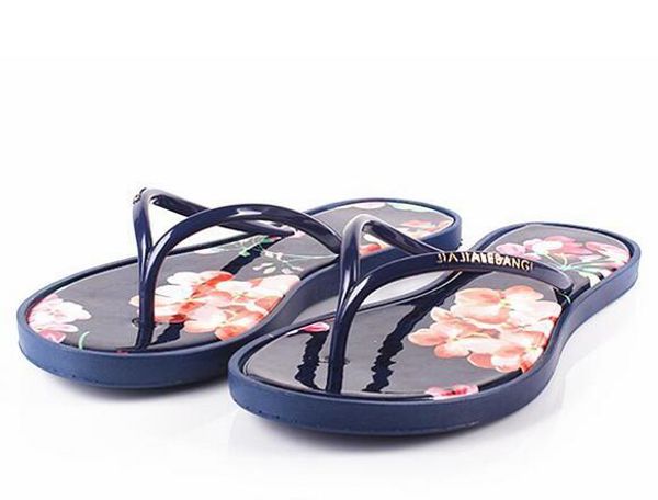 

2018 women sandals summer fashion flip flops women's brand shoes flowers and comfortable outdoor flat sandal beach slippers, Black