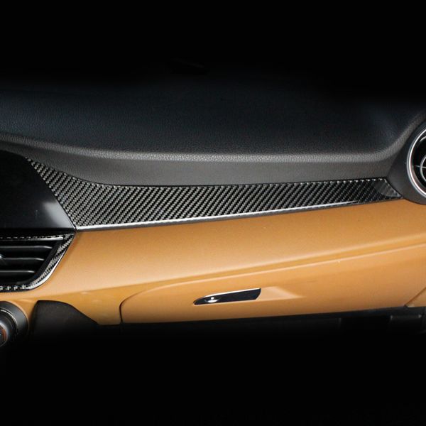 Per accessori Alfa Romeo Giulia Copertura del pannello della console centrale per auto Decorazione Adesivo per finiture stile fibra di carbonio Guida a sinistra