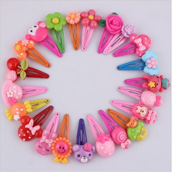 

korean hairclips cute flower hair accessories resin cartoon kids headdress candy color handmade hairpins for girls 10pcs, Slivery;white