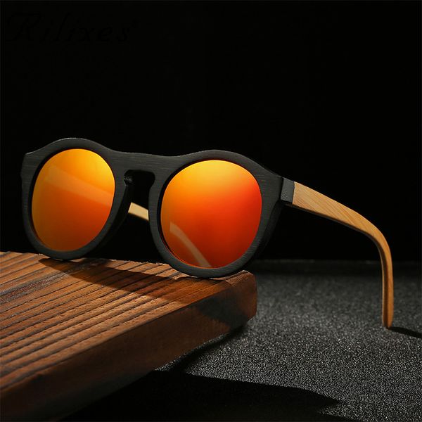 

черный каркас очки wood поляризованные очки мужские очки uv 400 vintage bamboo для мужчин фемин, White;black