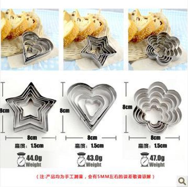 

wholesale-baking mold kitchen supplies set 5pieces stainless steel cookies mold