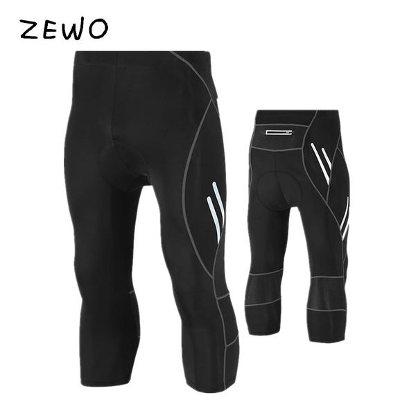 

zewo men cycling shorts quick dry breathable shorts reflective bike safe ride, Black;blue