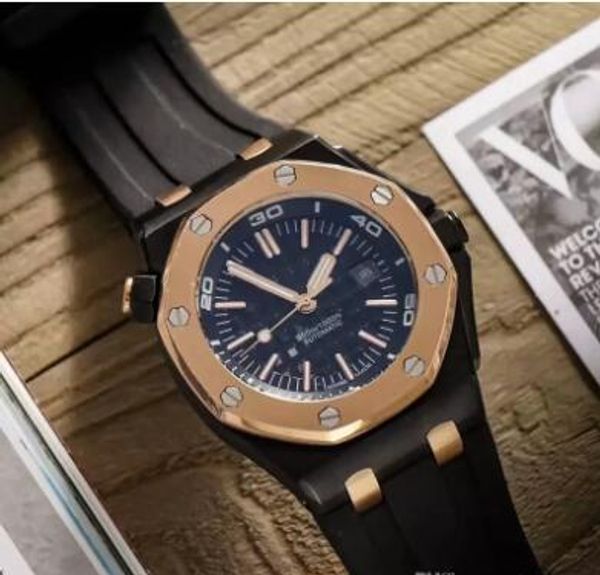 

рождественские подарки роскошные мужские часы 44 мм с автоматическим механическим механизмом 15710st очень качество бесплатная доставка, Slivery;brown