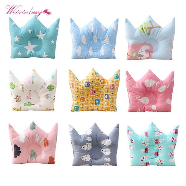 

baby forming pillow cotton pillow protection flat head baby cute crown shape newborn boy girl sleeping bedding