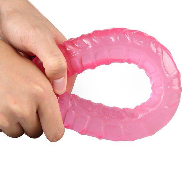 Doppio Dildo Grande Lungo Flessibile Morbido Gelatina Vagina E Massaggio Anale Donne Gay Vibratore Per Adulti Giocattoli Del Sesso Per Donna Macchina Del Sesso Y18110305