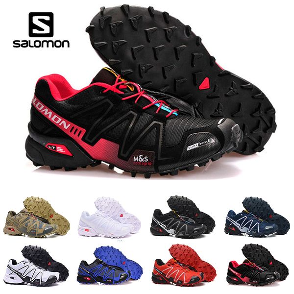 

ALL white Salomon Speed cross 3 CS III Running shoes Black Silver red blue Men Outdoor SpeedCross 3s Hiking sports sneakers 40-46