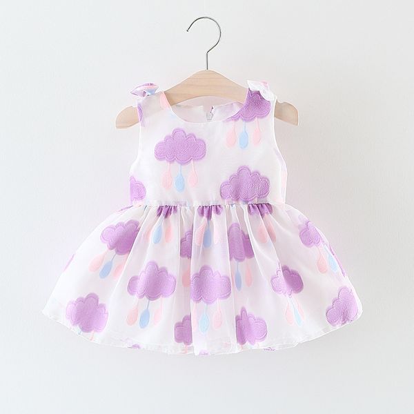 

aile rabbit infants girls clothes cloud embroidered sweater pink purple baby sleeveless dress summer dress ing, Red;yellow