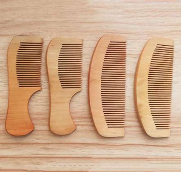 

anti-static pocket wooden comb peach wood hair comb hair salon styling tools hairdressing hair care barbers handle brush 14cm, Silver
