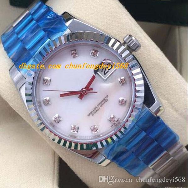 

2019 luxury watch 3 style mens stainless steel bracelet diamond dial 36mm luxury automatic watch fashion men's watch wristwatch, Slivery;brown