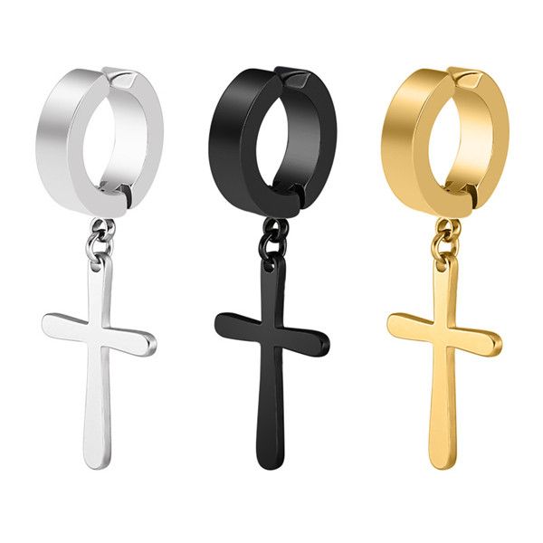 

ear cuff no piercing clip titanium steel stainless steel without ear pierced the cross plane ear clip earrings mix order, Silver