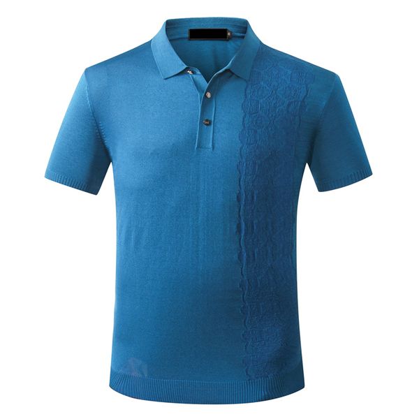 

t shirt short men's 2018 new style commerce comfort geometry y buttons collar garment ing, White;black