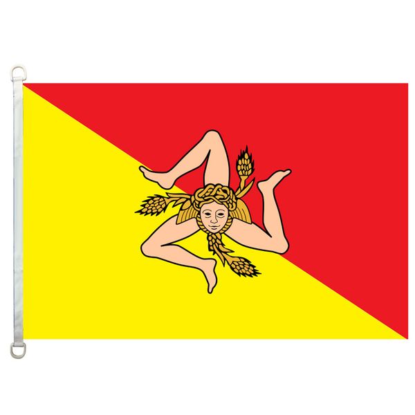 

good flag]sicilian flags banner 3x5ft-90x150cm 100% polyester country flags, 110gsm warp knitted fabric outdoor flag