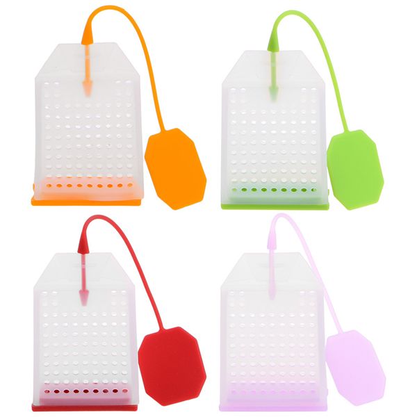

bag style silicone tea strainer herbal spice infuser filter diffuser kitchen coffee tea tools random color selling