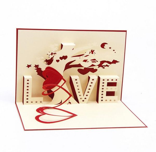 Heart Tree Laser Cut Origami Paper 3d Pop Up Cards With Love Greeting Cards Post Cards Valentines Day Gifts Arts And Crafts Gift Cards Sent To