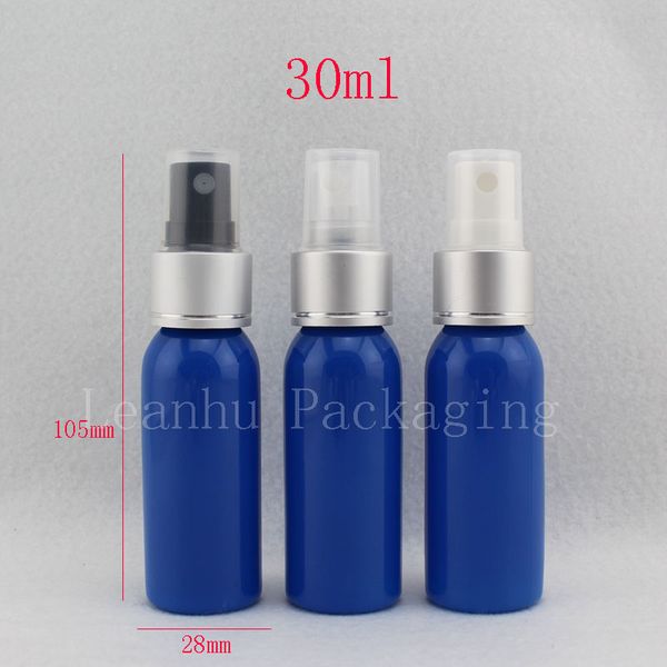 Großhandel 30 ml leere blaue Sprühdüsenpumpe Kunststoff-Parfümflaschen, 30 cc Nebelsprüher-Reiseflaschen mit Pumpe