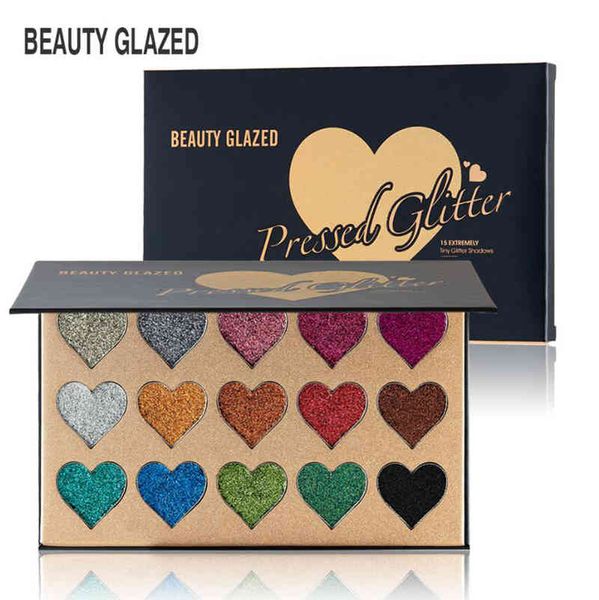 

professional beauty glazed15 colors makeup eyeshadow metallic cosmetic eye shadow palette shimmer tropical loose powder high light sequins