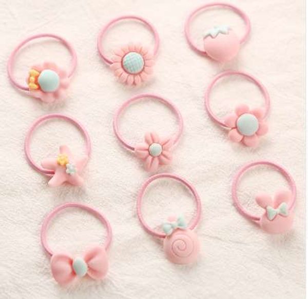 

1pcs/lot fashion 3cm pink child hair rubber bands accessories wholesale candy colors cute elastics hair rope for girls kids