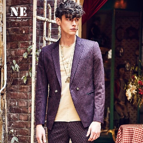 

earl joel 2015 men super slim stripe autumn spring pocket slit young man england style wedding groom suits blazers, White;black