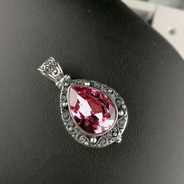 

retro 925 silver sterling pendant necklace silver jewelry for women natural amethyst pendant can be opened crystal gift