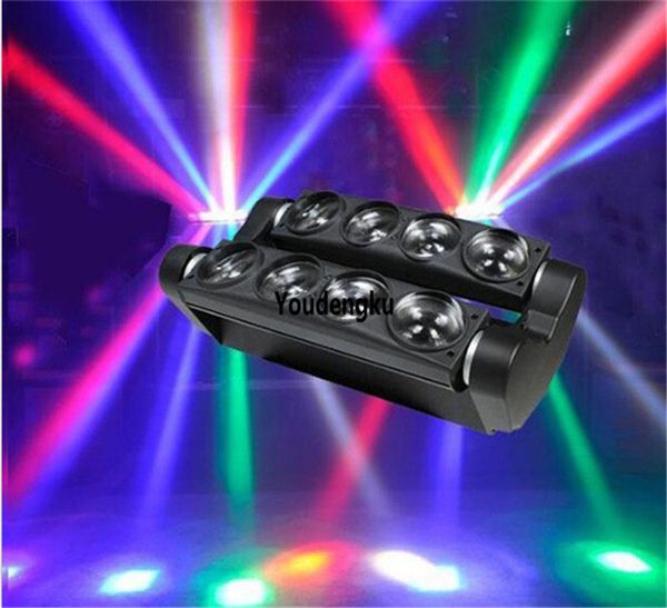 Testa mobile a 8 occhi rgbw dj nuova luce spider beam 8x10w rgbw led spider beam testa mobile